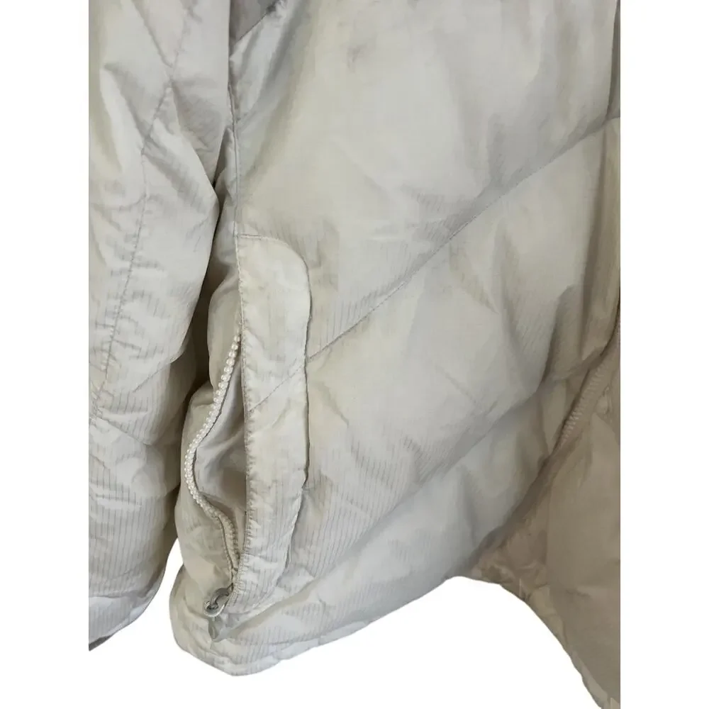 Lands End Girls Jacket Ski 10/12 Puffer Down White Cream Outdoors Athleisure